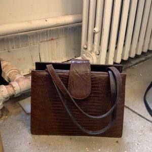 Vintage faux croc handbag